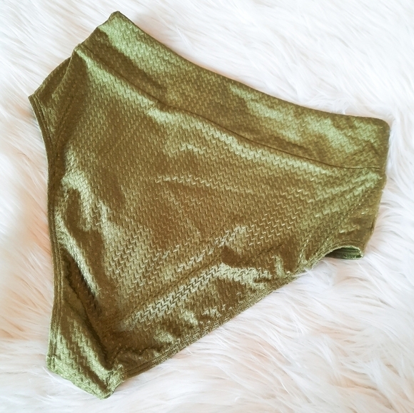 CUPSHE Green High Waisted Bikini Bottom M NWT - Picture 3 of 5